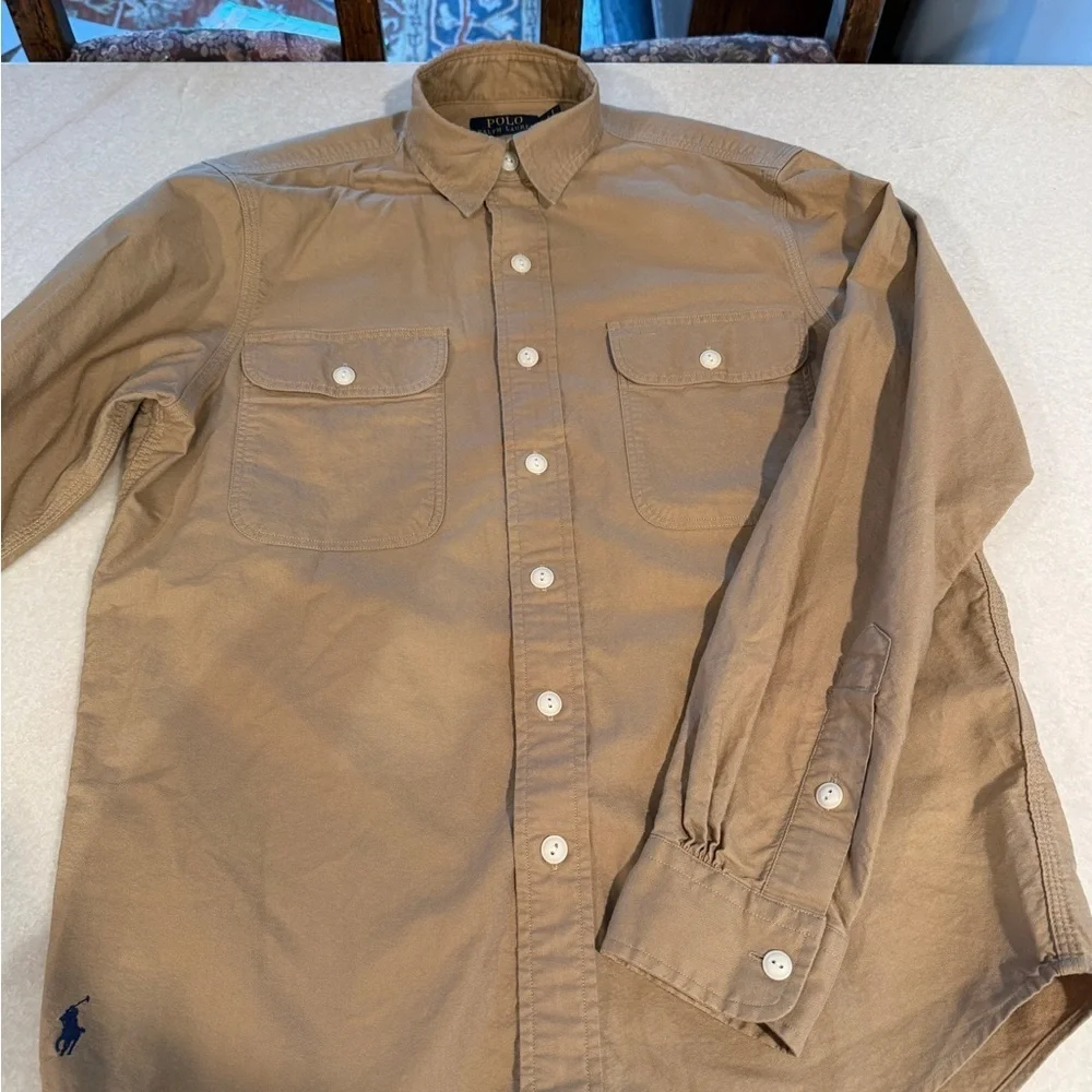 Classic Polo by Ralph Lauren Men's khaki Brown safari Shirt